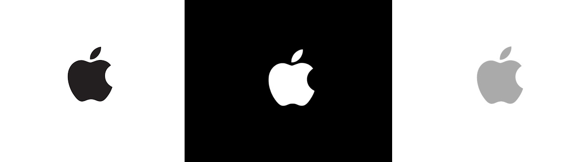 Il design del logo di Apple in nero