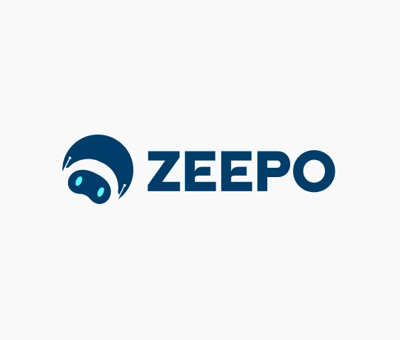 Design minimalista di logo con mascotte blu