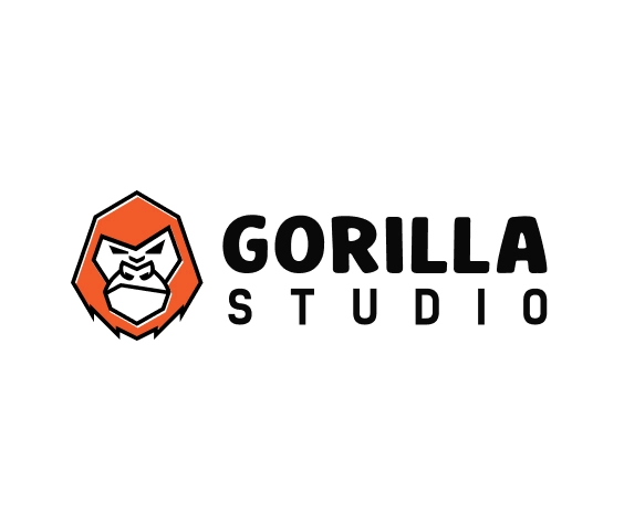 Logo gaming con mascotte gorilla audace