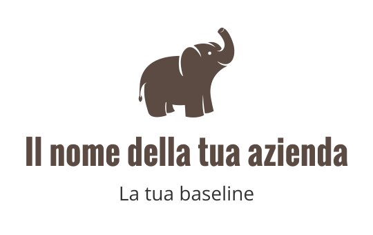 Logo di un elefante giocoso in marrone con tipografia moderna