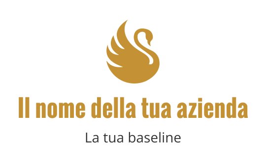 Logo di cigno elegante in oro con piume fluide