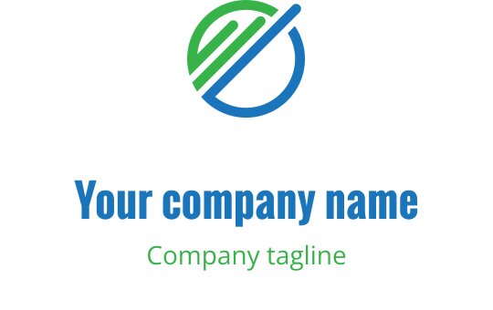 Design del logo circolare moderno con elementi verdi e blu