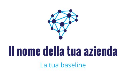 Design del logo moderno con un cervello connesso in blu e viola