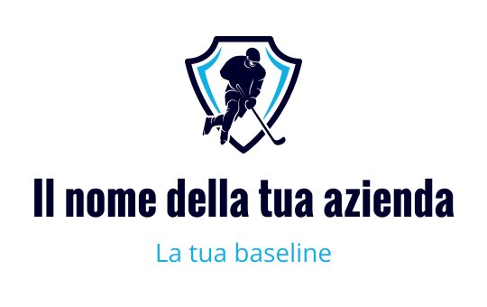 Logo design di uno scudo audace con silhouette di un giocatore di hockey