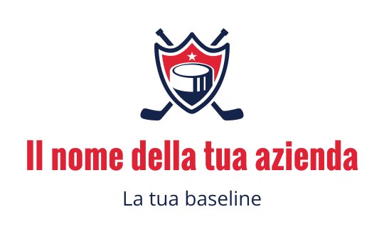 Logo design di uno scudo audace con un disco da hockey e bastoni incrociati