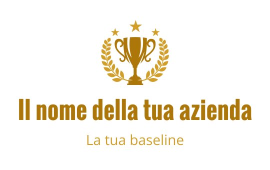 Logo elegante con trofeo, foglie di alloro e stelle