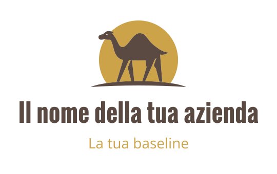 Logo di cammello stilizzato con uno sfondo circolare caldo