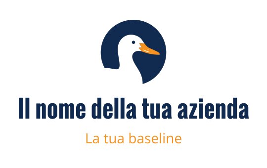Logo di anatra moderna con sfondo circolare blu
