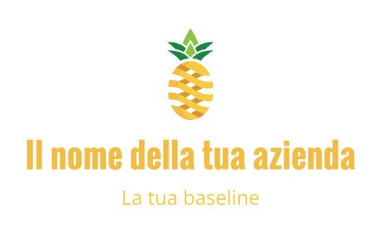 Logo di ananas giocoso con foglie verdi e strisce gialle