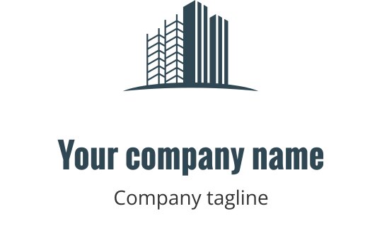 Logo design moderno con impalcature verdi e forme geometriche
