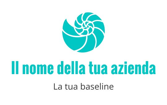 Logo design moderno a spirale color turchese con una forma dinamica e fluida