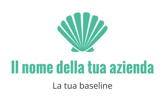 Logo design stilizzato di una conchiglia turchese con linee eleganti