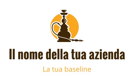 Design del logo elegante per narghilè con uno sfondo arancione caldo