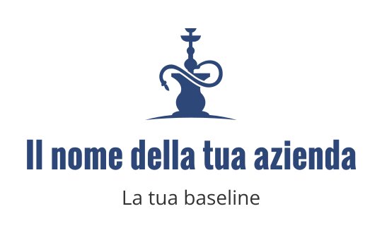 Logo di narghilè elegante in blu profondo con linee fluide