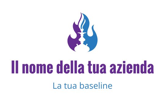 Design del logo di una fiamma creativa in tonalità viola e blu