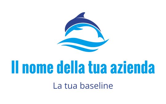 Logo di un delfino moderno con onde blu fluide