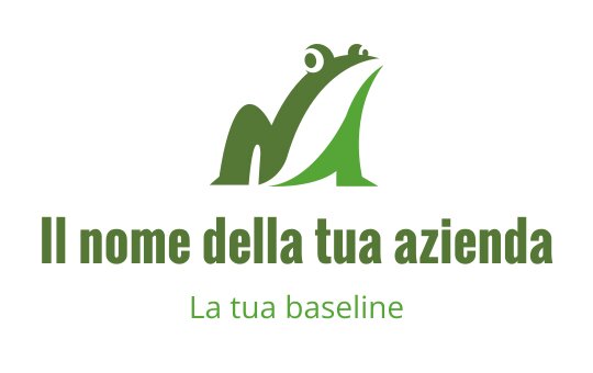 Logo design di una rana verde moderna dallo stile minimalista e elegante
