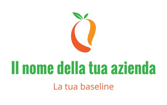 Logo di frutta moderno arancione e verde con accenti di foglia