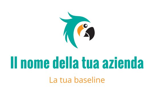 Logo di pappagallo colorato con piume turchesi e becco nero audace