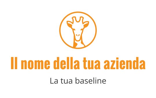 Logo di una giraffa giocosa in un cerchio arancione e nero