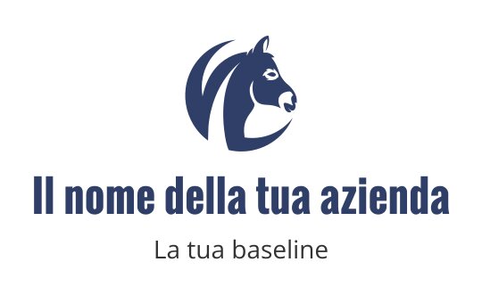 Logo di testa di cavallo elegante in blu navy con linee fluide