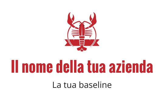 Logo di aragosta audace con chele rosse ed emblema circolare
