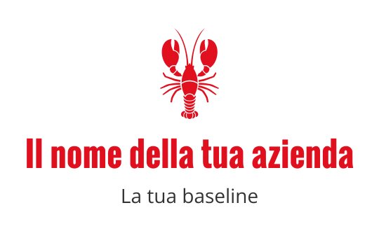 Logo di aragosta rossa audace con chele stilizzate e testo