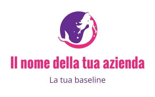 Design del logo elegante di sirena in composizione circolare viola e rosa