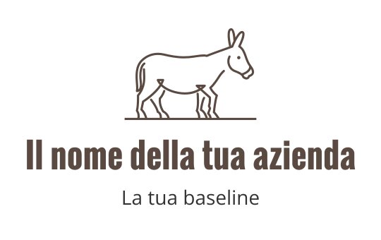 Logo di un asino minimalista in stile arte lineare marrone