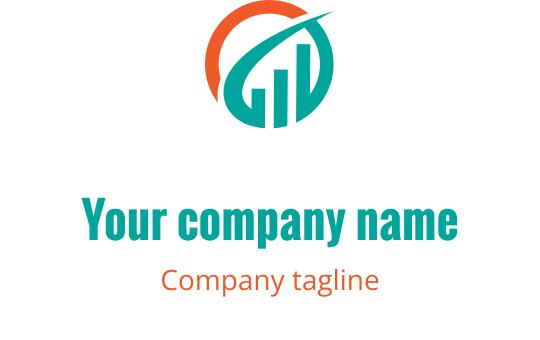 Design del logo moderno con forme geometriche corallo e teal