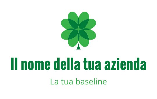 Logo design moderno con foglia verde e petali sovrapposti