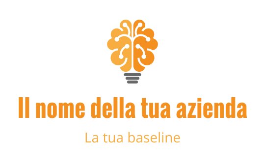 Logo creativo di una lampadina con un motivo di cervello arancione