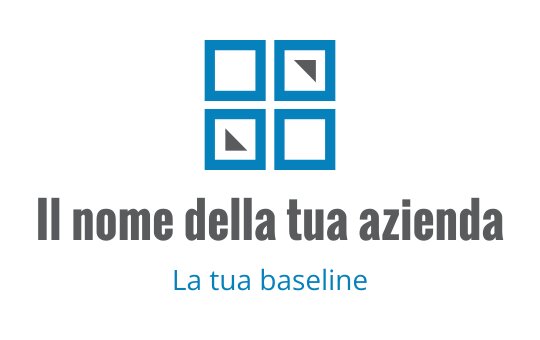 Design del logo moderno con quattro quadrati blu di forme diverse