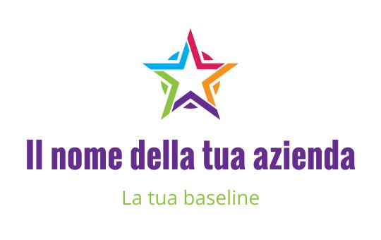 Logo design di una stella colorata con gradiente vivace e tipografia audace