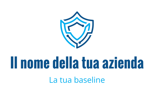 Design del logo moderno a scudo con contorni blu e bianchi