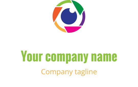 Design del logo creativo con una foglia verde intrecciata a elementi corallo e rossi