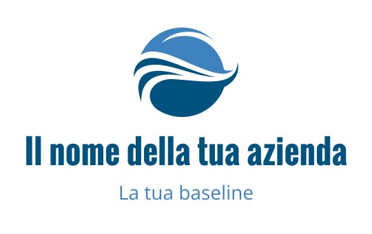 Logo moderno blu e verde acqua con elementi a onda e circolari