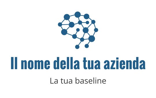 Logo moderno blu del cervello con nodi e linee interconnesse