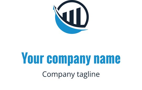 Design del logo moderno con una forma circolare, barre e un elemento ondulato