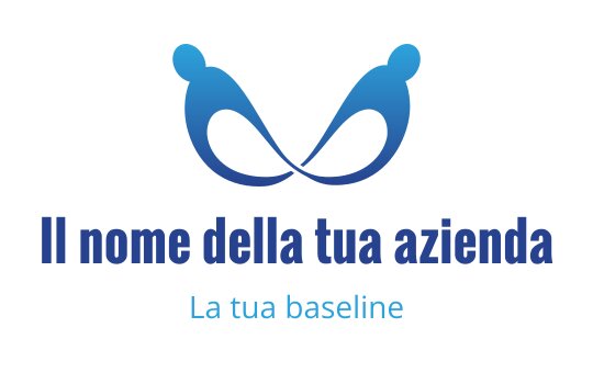 Logo moderno blu con figure astratte in una forma fluida