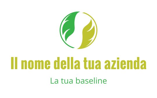Design del logo circolare moderno con foglie verdi e un accento giallo