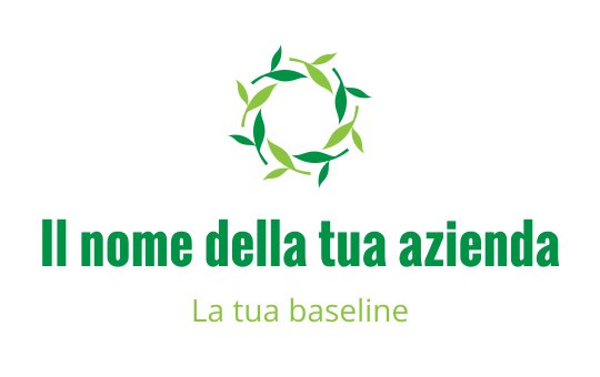 Logo circolare con foglie verdi in un'armonia naturale