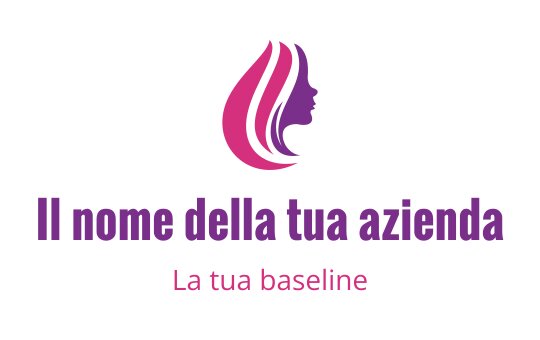 Logo elegante con silhouette profilo e capelli fluenti in tonalità rosa