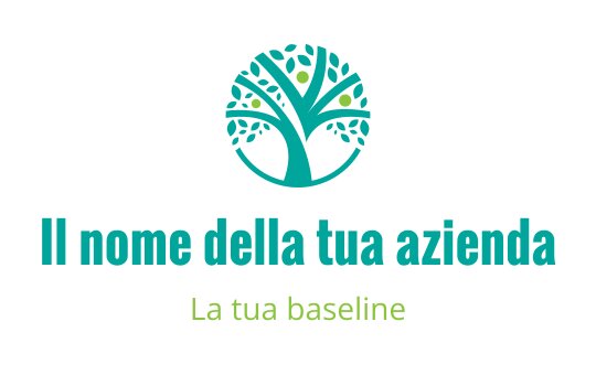 Logo moderno di un albero con foglie arrotondate in teal e verde