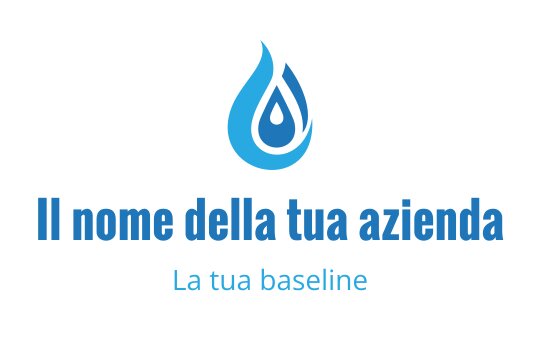 Logo design moderno di una goccia d'acqua blu con forma curva elegante