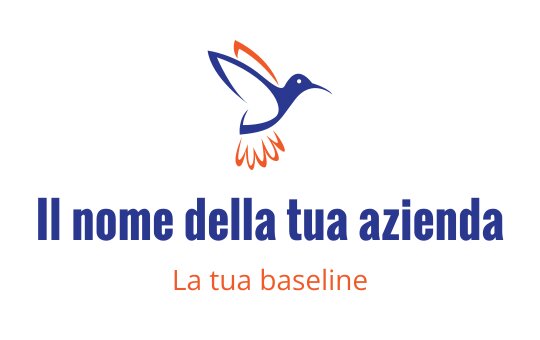 Logo di un colibrì moderno in blu e arancione