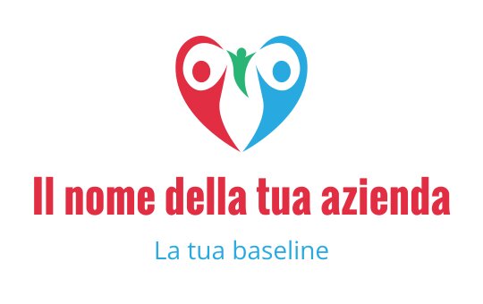 Logo a forma di cuore con due figure in rosso e blu