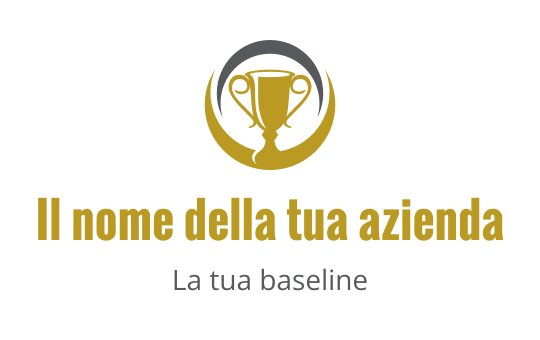 Design del logo di un trofeo elegante in oro e nero con accenti circolari