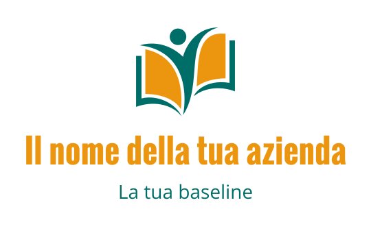 Logo di un libro aperto con una figura umana in turchese e arancione