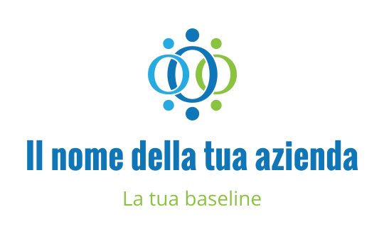 Logo design moderno con cerchi interconnessi in tonalità di blu e verde